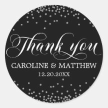 Casamento Black Sprinkle Silver Obrigado