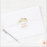 Adesivo Redondo Casamento Botânico Boho das Flores do Terracotta E<br><div class="desc">Etiquetas de casamento de vassouras</div>