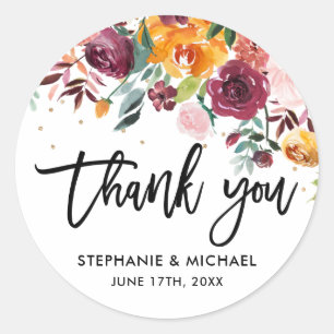 Adesivo Redondo Casamento Botânico de Florais Rosa Esbranquiçada O