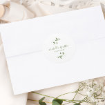 Adesivo Redondo Casamento Botânico em Greenerescência Moderna<br><div class="desc">Coloque o toque final nos envelopes de casamento e nos pacotes de casamento com este design. Ideal para casamentos,  chás de panela,  convites de janto e muito mais.</div>