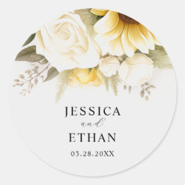 Adesivo Redondo Casamento Botânico Floral de Eucalyptus selvagem m