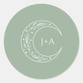 Adesivo Redondo Casamento Botânico Místico