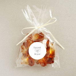 Adesivo Redondo Casamento Branco Elegante Mínimo Simples