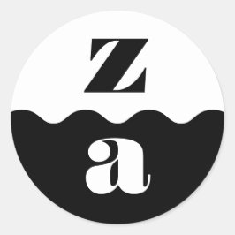 Adesivo Redondo Casamento branco preto na fronteira escamoteada do