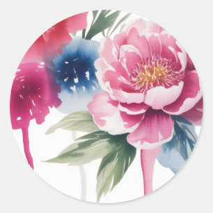 Adesivo Redondo Casamento Bright Bloom Blossom
