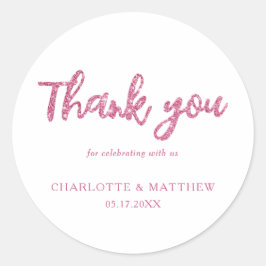 Adesivo Redondo Casamento brilhante magenta magenta-brilhante