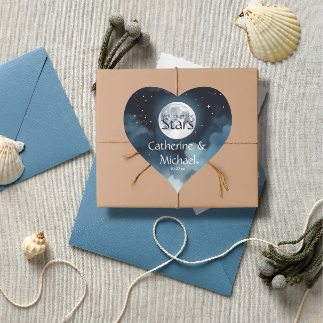 Adesivo Redondo Casamento Celestial de Céu Azul Estrelado (Criador carregado)