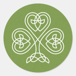 Adesivo Redondo Casamento Celtic Knot Shamrock