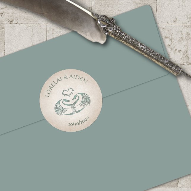 Adesivo Redondo Casamento Celtic Viking Fantasy (Criador carregado)