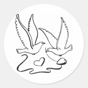 Adesivo Redondo Casamento Ceremony Doves