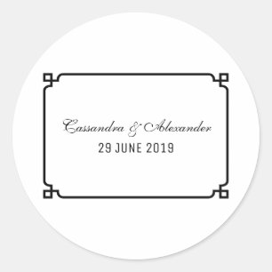 Adesivo Redondo Casamento Chic Black Deco