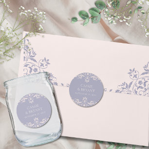 Adesivo Redondo Casamento Chic Lilac Roxo Elegante