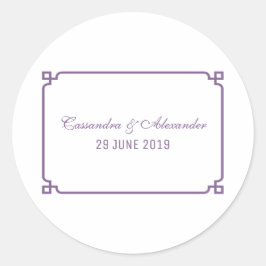 Adesivo Redondo Casamento Chic Purple Deco