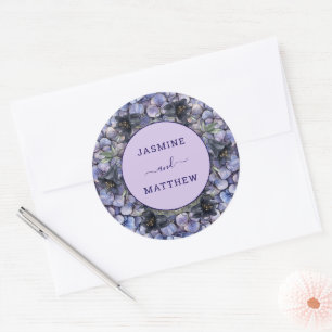 Adesivo Redondo Casamento Clássico Caprichoso Chic Floral Preto Ma