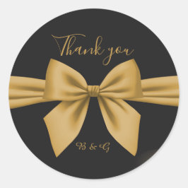 Adesivo Redondo casamento clássico do ouro preto de filigre elegan