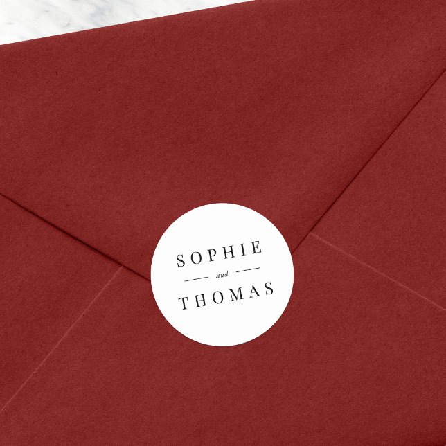 Adesivo Redondo Casamento Clássico Negro e Branco (Criador carregado)