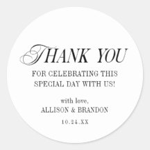 Casamento Clássico Negro e Branco Obrigado