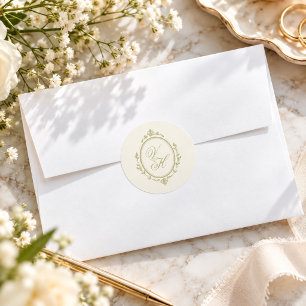 Adesivo Redondo Casamento Clássico Romântico Vintage Jardim Regênc