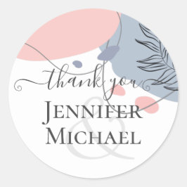 Adesivo Redondo Casamento com Abstrato moderno japonês escandinavo