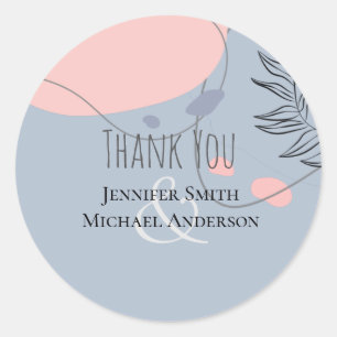 Adesivo Redondo Casamento com Abstrato moderno japonês escandinavo