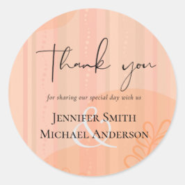 Adesivo Redondo Casamento com Abstrato moderno japonês escandinavo