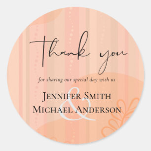 Adesivo Redondo Casamento com Abstrato moderno japonês escandinavo