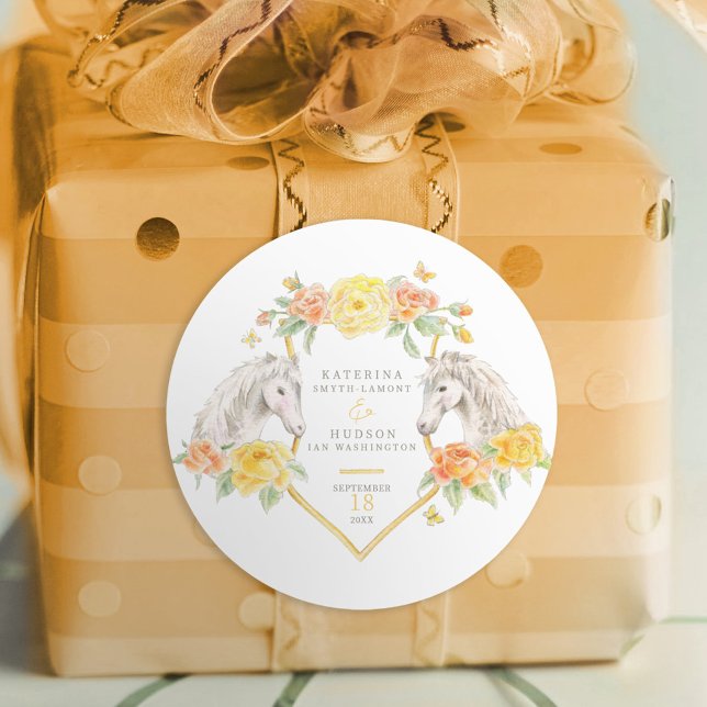 Adesivo Redondo Casamento com cinzas e rosas amarelas monograma (Criador carregado)