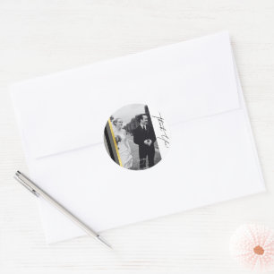 Adesivo Redondo Casamento com Cinzas Negras Douradas e Elegantes