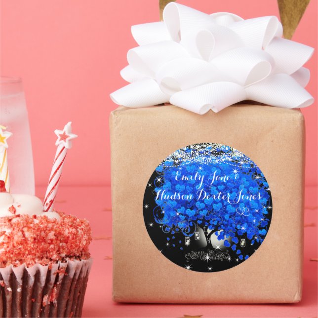 Adesivo Redondo Casamento com folhas de folhas de folhas de coraçõ (Festa)