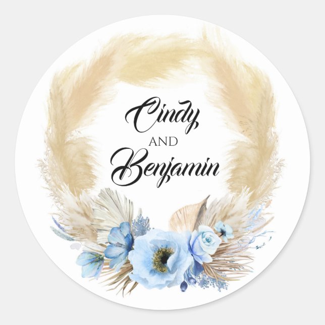 Adesivo Redondo Casamento com terra seca da selva tropical (Frente)