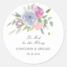 Casamento Cristão Simples Floral Púrpura Rosa Esbr