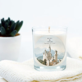 Adesivo Redondo Casamento da Floresta Russa do Castelo de Fairytal