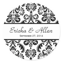 Casamento Damask Black and White V01