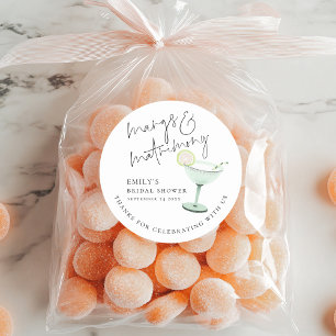 Adesivo Redondo Casamento das Margs Modernas Obrigado Chá de Noiva