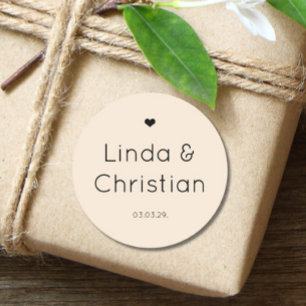 Adesivo Redondo Casamento de areia minimalista elegante