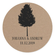 Casamento de Árvore Florestal Rustic Kraft Paper