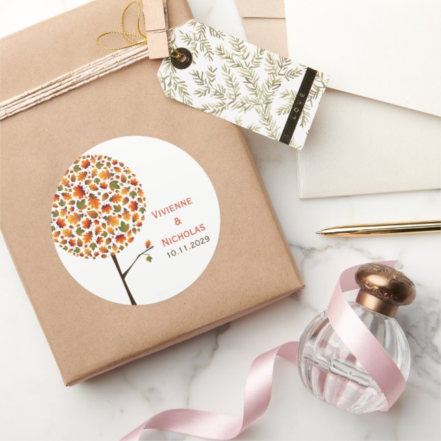 Adesivo Redondo Casamento de Árvore Pop (Presentear)