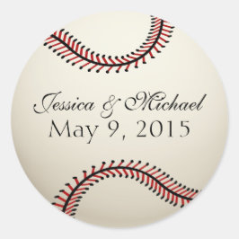 Adesivo Redondo Casamento de Baseball