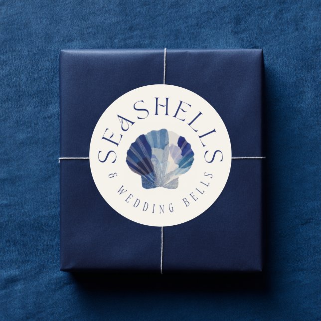 Adesivo Redondo Casamento de Bells Blue Beach (Criador carregado)