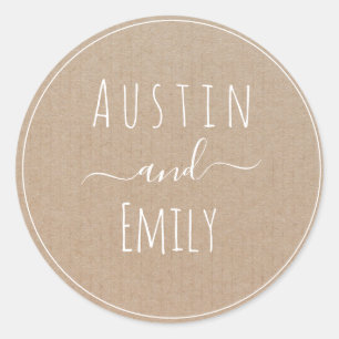 Adesivo Redondo Casamento de Boho Moderno Russo Personalizado