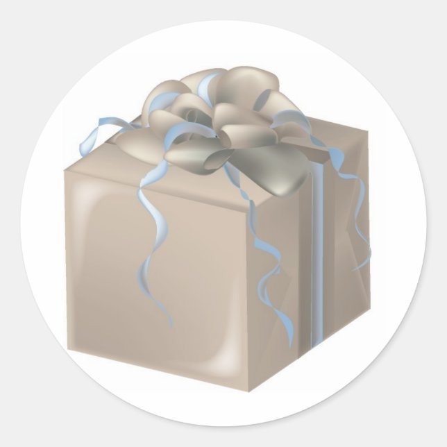 Adesivo Redondo Casamento de Bronze Presente com Arco (Frente)