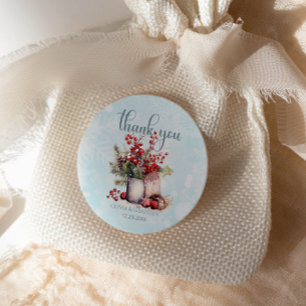 Adesivo Redondo Casamento de buquê de morango Cozy Winter Rowan