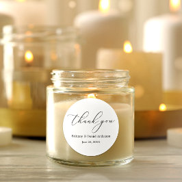 Adesivo Redondo Casamento de caligrafia minimalista