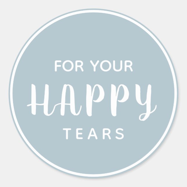 Adesivo Redondo Casamento de Camadas Felizes | Caixa de Tecidos (Frente)