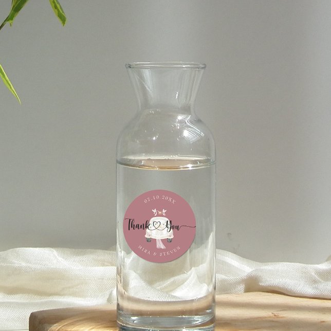 Adesivo Redondo Casamento de carro Vintage Pink (Criador carregado)