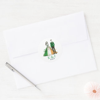 Adesivo Redondo Casamento de Casal na Irlanda
