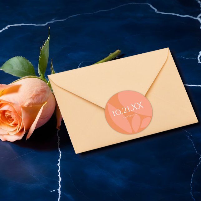 Adesivo Redondo Casamento de Colagem de Cores Modernas (Criador carregado)