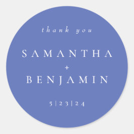 Adesivo Redondo Casamento de Coordenadas Periwinkle Elegante