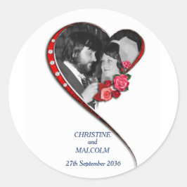 Adesivo Redondo Casamento de Coração Insuflável