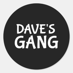 Adesivo Redondo Casamento de Dave Bachelor do Primeiro Nome da Gan